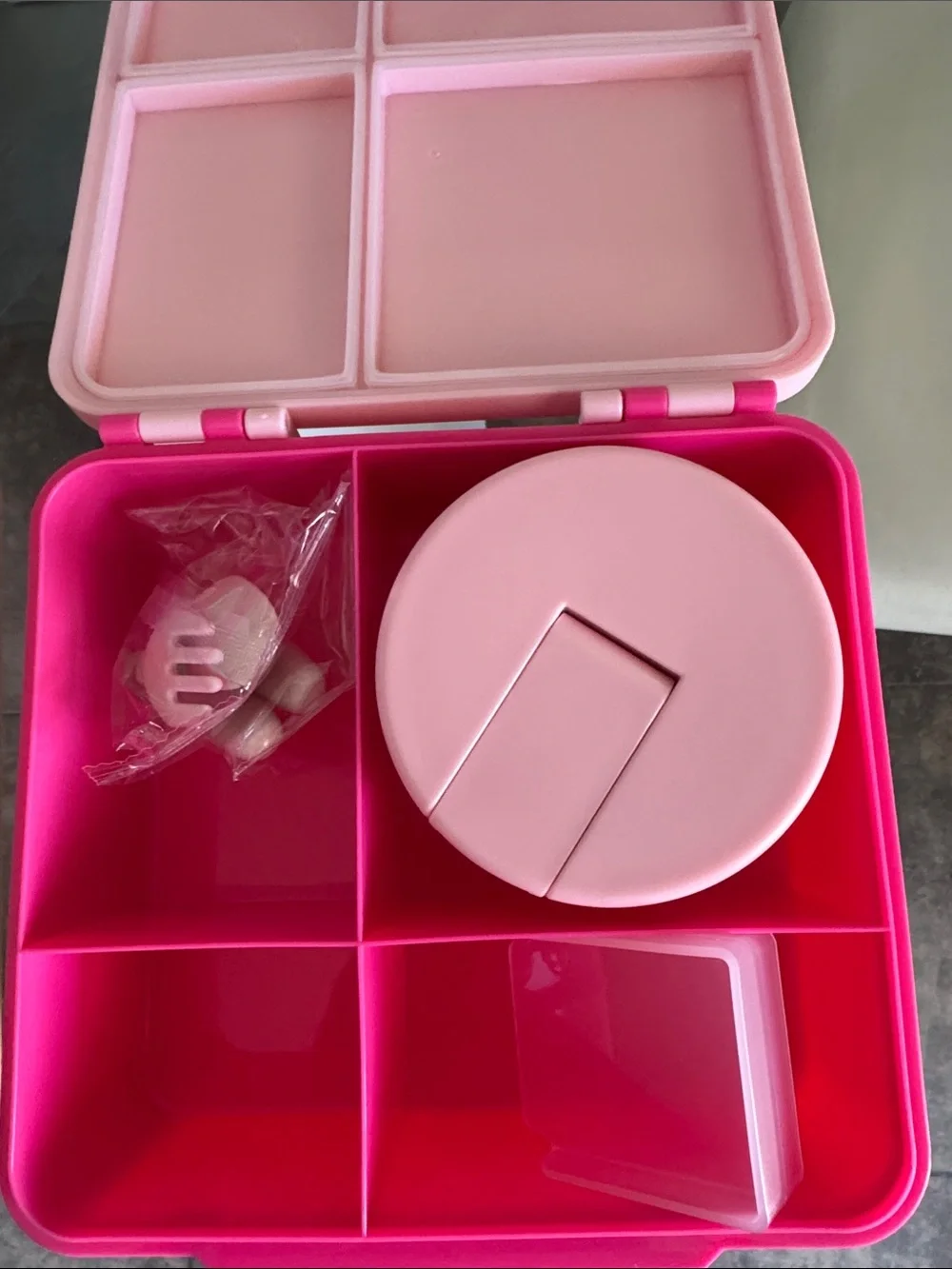 Pink Compartmental Lunch Box with Removable Container